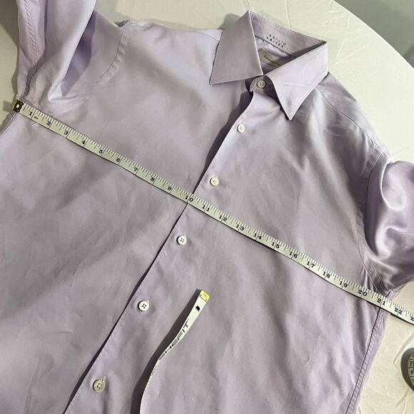 Ermenegildo Zegna Size M Dress Shirt Button Down Light Purple White Cuff Career - Picture 8 of 16